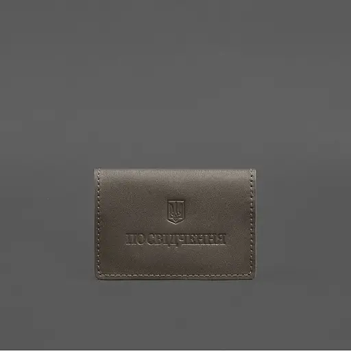 Кожаная обложка для пенсионного удостоверения темно-бежевая - фото 6