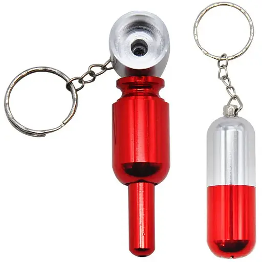 Трубка курительная металлическая HL-195 Silver Red (17849)