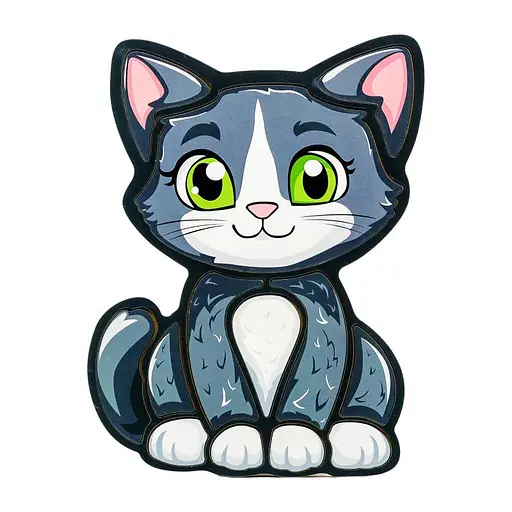 Детский пазл-вкладыш "Котик" PuzzleOK Puz-22958, 13 элементов - фото 1