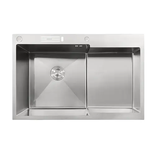 Кухонная мойка Mixxus MH7849L-HK Nano-Silver из н.ст "Глубокое крыло" с подставкой под ножи MX1935, Нержавеющая сталь - фото 1