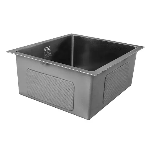 Кухонная мойка Kroner KRP Schwarze - 4843HM ​​PVD (3,0/1,0 мм) CV022792, Черный - фото 4