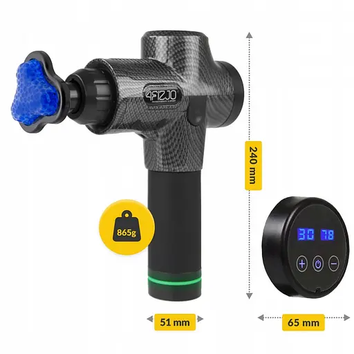 Ручной перкуссионный массажер 4FIZJO Massage Gun Ultra Cool Edition 100 Вт (массажный пистолет) MG05 (P-5905973401470) - фото 3