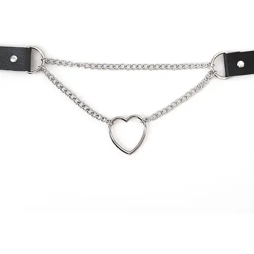 Чокер на шию Art of Sex - Paris Серце, з натуральної шкіри, колір Чорний - фото 3