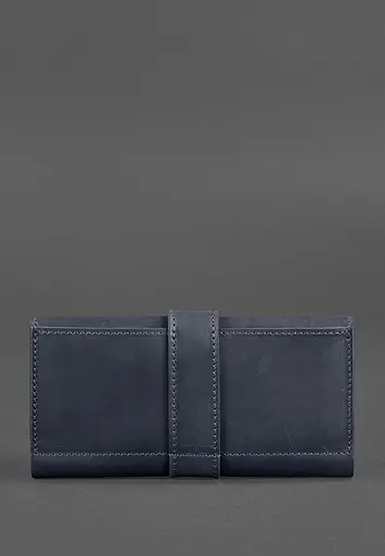 Кожаное портмоне 3.0 синее Crazy Horse - фото 5