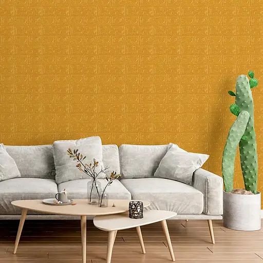 Панель 3D Wall Sticker самоклеюча 700х770х3 мм цегла золота (011-3) SW-00000676 - фото 5