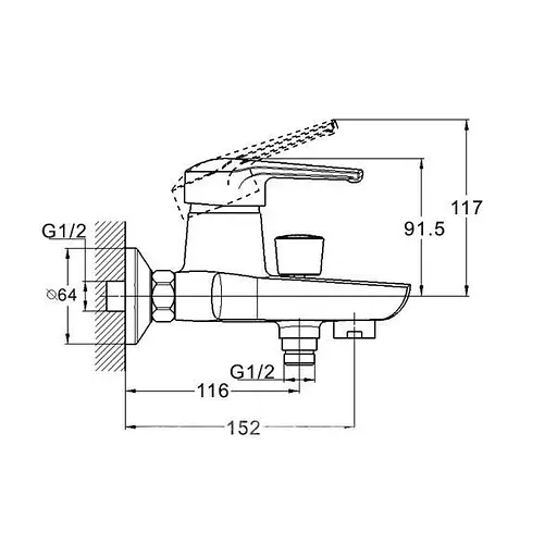 Змішувач для ванни Zegor SWZ3-A182 одноважільний 30412 - фото 7