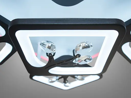 Лед люстра з пультом, димером і підсвічуванням, 90W, чорна - фото 4