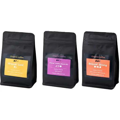 Набор кофе микс купажей Brayval 3х0.2 кг - фото 1
