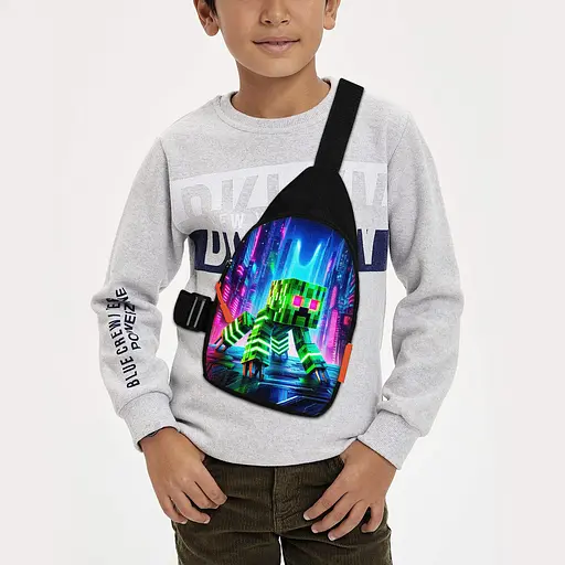 Сумка через плече дитяча Minecraft Кріпер 29х17 см сумка слінг для хлопчика (02099)