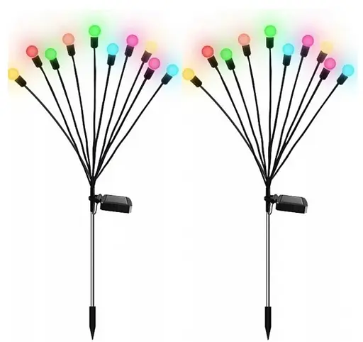 Світильник OldBro Світлячки біля будинку на сонячних батареях довжина 70 см 10 світлодіодів RGB 2 шт - фото 2
