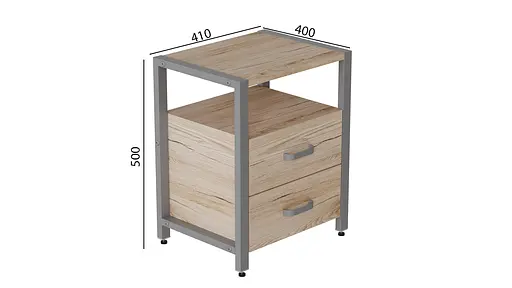 Тумба універсальна Ferrum-decor Вів'єн 2/2 50x41x40 сірий ДСП Дуб Сан-Марино 16мм (FRD-104167) - фото 2