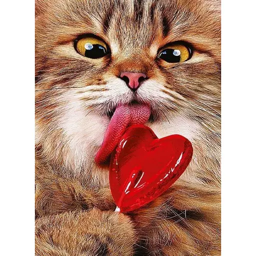 Алмазная мозаика Strateg ПРЕМИУМ Котик с леденцем без подрамника размером 50х65 см (SGK86073) - фото 1