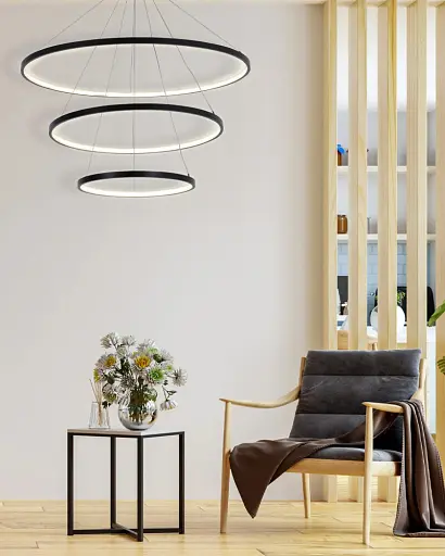 Подвесной светильник, люстра Goldlux 330024 Lea 3 Led 3x60W 4000K 8000Lm IP20 Черный - фото 3