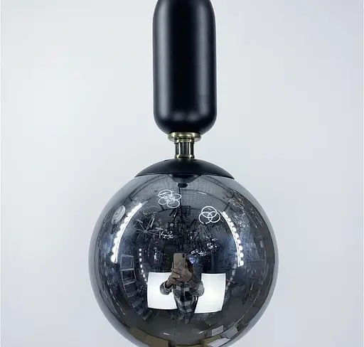 Підвісний світильник в чорному корпусі з об‘ємним плафоном | Арт. 12015/1 | Line F - фото 3