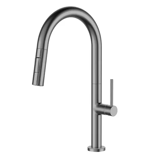 Смеситель для кухни с выдвижным изливом Volle Bravo C pistola gris 1500.110306 Графит - фото 1