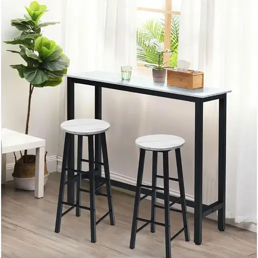 Комплект стульев Costway Eugad с подставкой для ног белый - фото 3