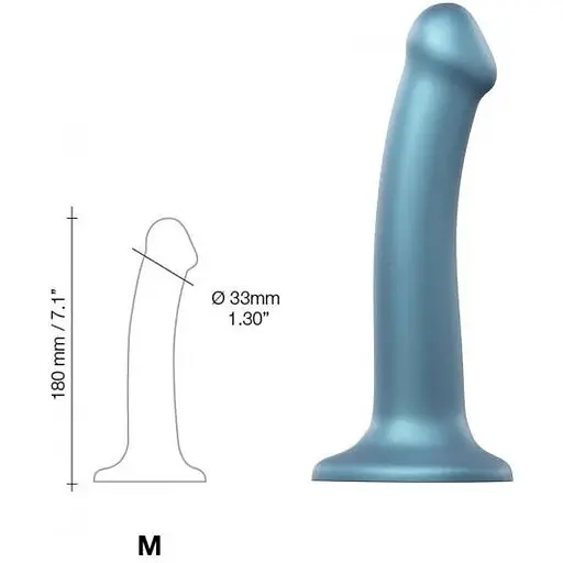 Насадка для страпона Strap-On-Me Mono Density Dildo M Blue - фото 4
