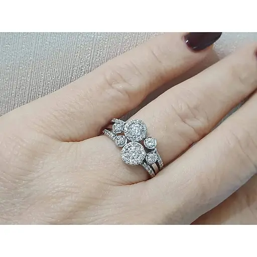 Золоте кільце Гаразд з фіанітами. 3523569Б 17,5 - фото 3