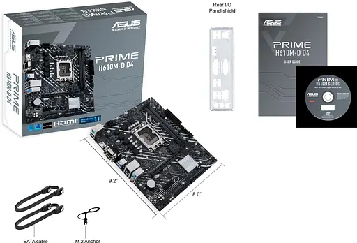 Материнская плата ASUS PRIME H610M-D D4 (PRIME H610M-D D4) (Socket 1700, Intel H610, Micro-ATX) - фото 5