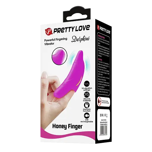 Насадка на палец с вибрацией Pretty Love Delphini 9.8 см пурпурный - фото 10