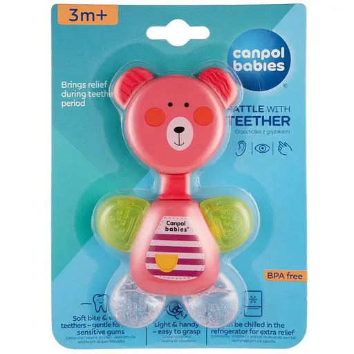 Брязкальце-зубогризка Canpol babies Ведмедик рожевий (56/139_pin) - фото 2