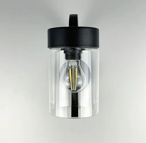 Бра Scandinavia в черном каркасе с графитовым плафоном Line F Арт. 11295/1W BK+GR - фото 1