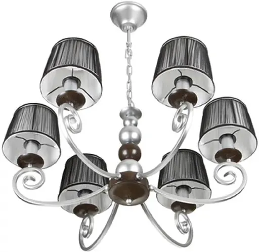 Люстра 90995, 6x40W, E14, метал хром./тканина - фото 3