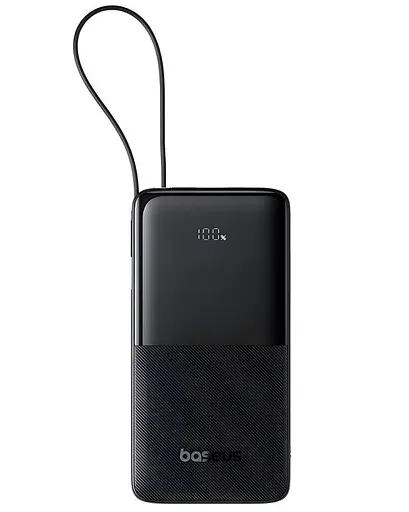 Зовнішній акумулятор із вбудованим кабелем Baseus Bipow 2 Digital Display Built-in USB-C Cable 10000mah - фото 1