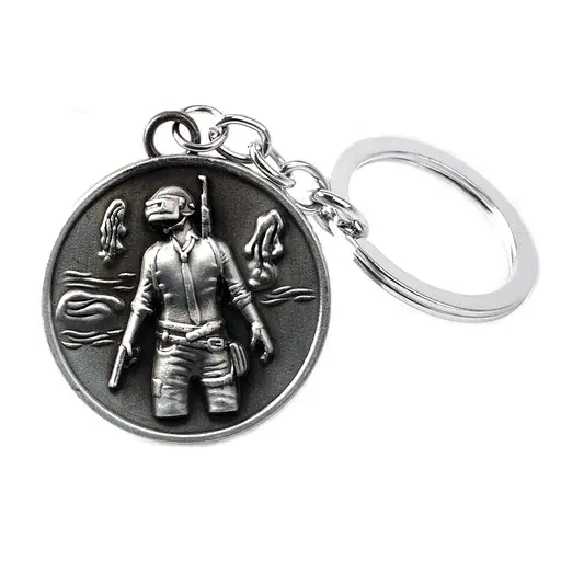 Брелок PlayerUnknown's Battlegrounds PUBG Logo silver.732 - фото 1