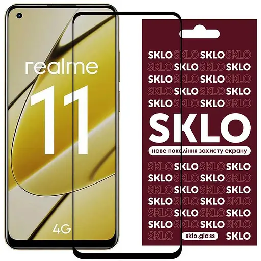 Захисне скло SKLO 3D для Realme 11 4G Чорний