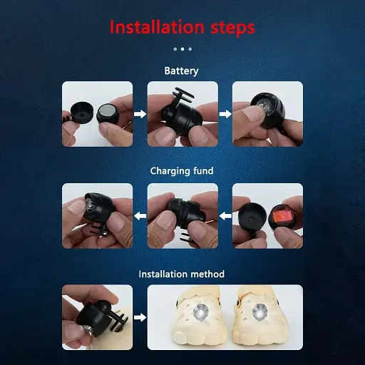 1 шт. Фари для взуття, що перезаряджаються Croc 3 Вида вогнів Ліхтар Малі режими освітлення, білий - фото 3