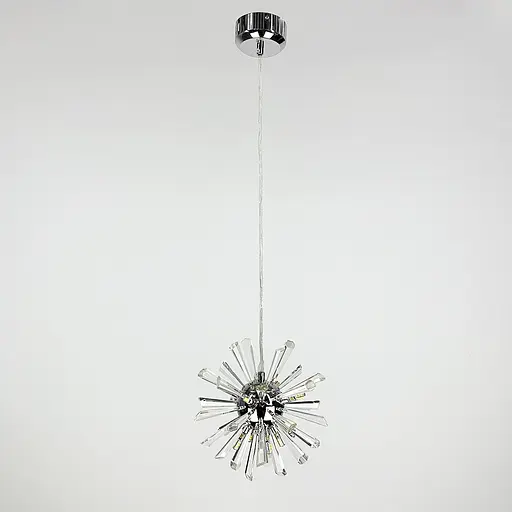 Круглый серебряный дизайнерский подвес ALMA с кристаллами | Line F | Арт. NO4/1-240 CH - фото 1