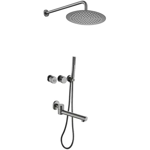 Душова система прихованого монтажу з виливом Nett TSGr-99, Графіт - фото 1