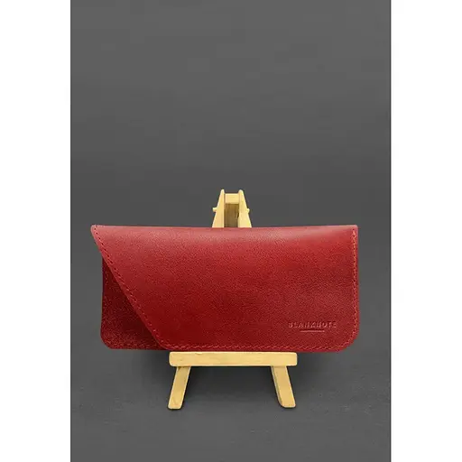 Кожаный чехол для очков BlankNote Краст Красный  - фото 3