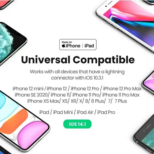 Перехідник Ugreen Lightning 3.5 mm 10cm Headphone Jack Adapter Model US212 Білий - фото 5