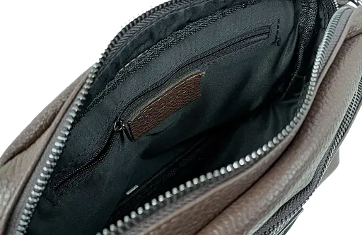 Женская кожаная сумка Borsacomoda на плечо темно-коричневая sum0028718 - фото 9