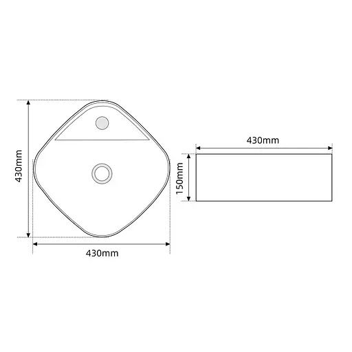 Умивальник накладний Mixxus Premium Wave-0201 marble 430x430x150 мм з отвором під змішувач MP6536, Мармур - фото 6