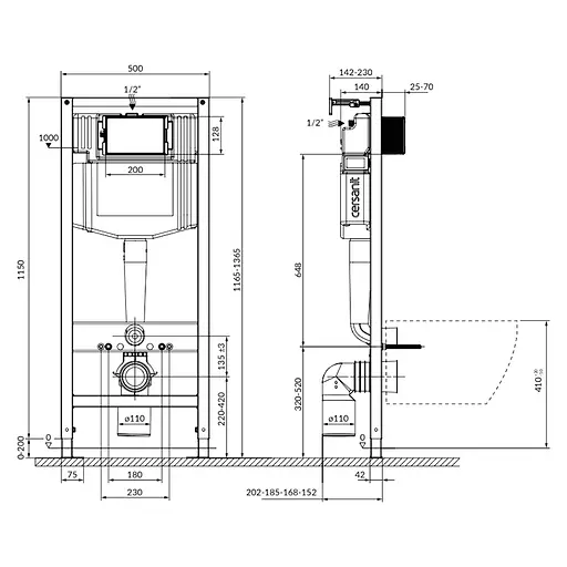 Інсталяція для унітазу Cersanit Aqua 50 PNEU QF K97-521 - фото 2