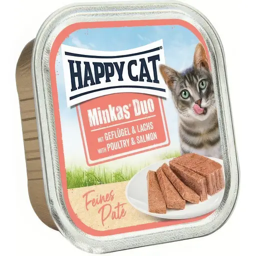 Вологий корм Happy Cat  Minkas Duo Geflugel + Lachs для котів паштет в соусі з птицею та лососем 100 г