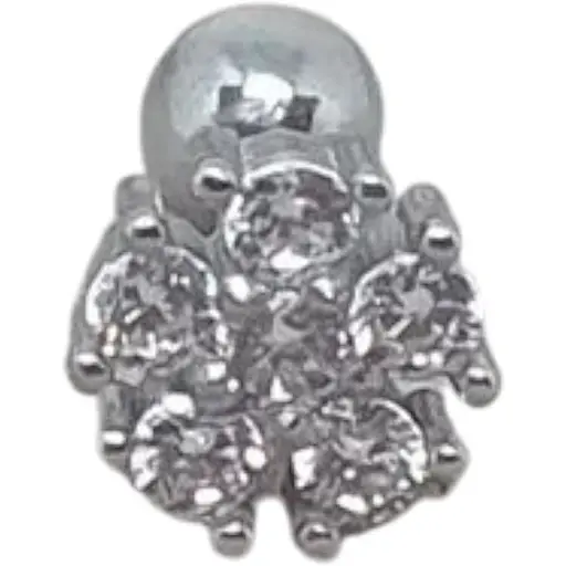 Серебряная серьга для пирсинга хеликса Ирий с фианитами. 40108ШТ