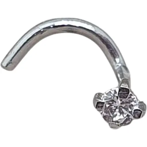 Золота сережка-пірсинг Астор в ніс з фіанітом. 2182121Б