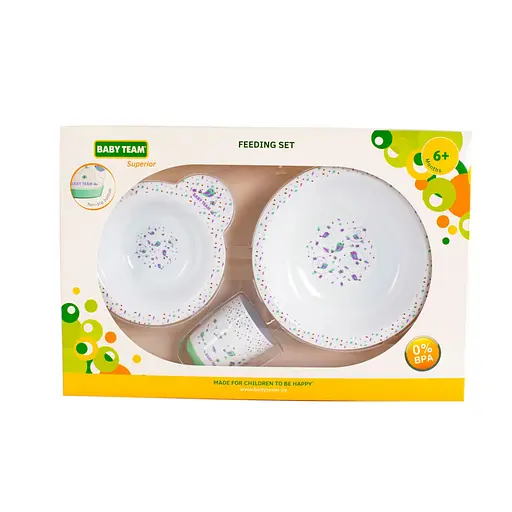 Дитяча набір для годування 6093 (тарілка, миска, чашка) - фото 4