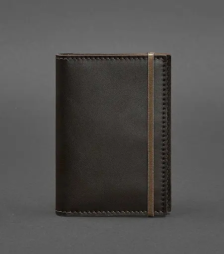 Шкіряна обкладинка для паспорта 2.0 темно-коричнева - фото 1