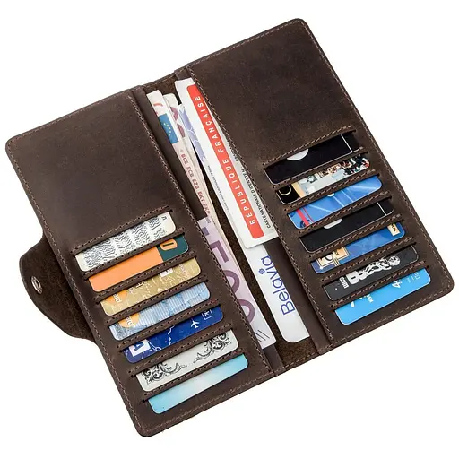 Гаманець чоловічий із вінтажної шкіри Shvigel 18х8.5х1 см acs0029620 - фото 6