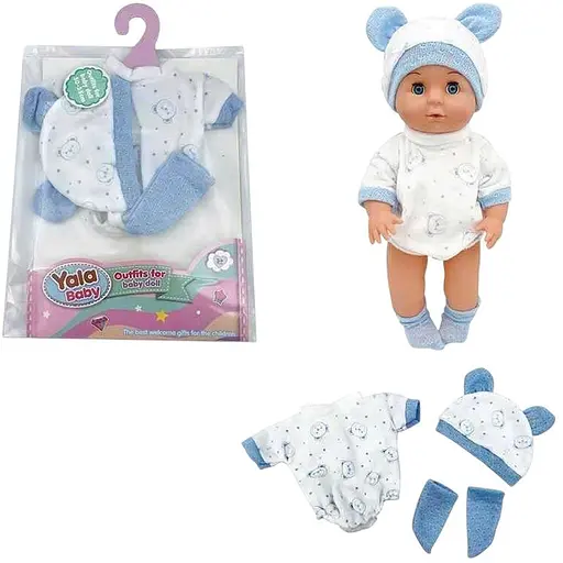 Одяг для ляльки-пупса 30-35см, комбінезон, шапочка, шкарпетки YLC330I
