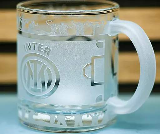 Скляна чашка 320 мл ФК Internazionale Milano Інтер  з гравіюванням подарунок для фаната  футбольна кружка - фото 5