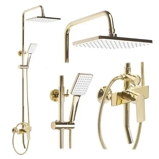 Душова система Rea Maximus gold з виливом REA-P2410, Золотий - фото 3