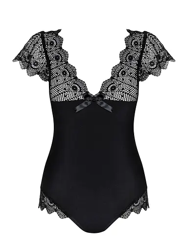 Еротичний боді Obsessive Moketta Teddy S/M чорний - фото 3