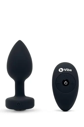 Анальна пробка B-Vibe Vibrating Jewel Plug M/L 10.5 см (чорний)