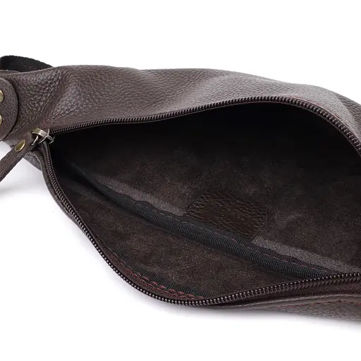 Модна сумка бананка для чоловіків із зернистої натуральної шкіри SHVIGEL 29х11х4,5 см sum0027466 - фото 17